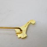 Gold on Sterling Silver Floral Cornucopia Stick Pin Antique c1930 Art Deco