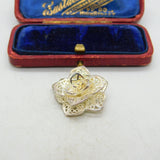 Sterling Silver Filigree Open Rose Charm Pendant Vintage c1970