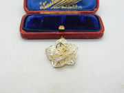 Sterling Silver Filigree Open Rose Charm Pendant Vintage c1970