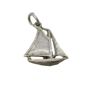 Sterling Silver Sailing Yacht Charm Pendant Vintage c1970