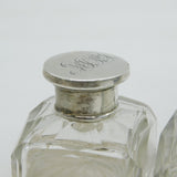 George IV Pair of Sterling Silver Topped Cut Glass Scent Bottles Antique c1830