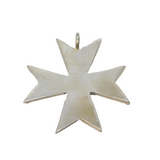 Sterling Silver Maltese Cross Charm Pendant Vintage c1970
