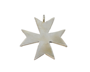 Sterling Silver Maltese Cross Charm Pendant Vintage c1970