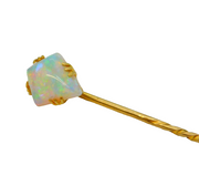 Victorian 18ct Gold & White Opal Set Stick Pin Antique c1890s