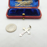 Sterling Silver Little Crucifix Charm Pendant Vintage c1970