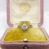 Silver Gilt Ring With Diamond Paste Vintage c1970 Size P