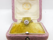 Silver Gilt Ring With Diamond Paste Vintage c1970 Size P