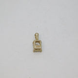 Sterling Silver Minimalist CZ Rectangle Charm Pendant Contemporary c2000s