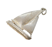 Sterling Silver Sailing Yacht Charm Pendant Vintage c1970s
