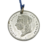 Queen Victoria White Metal Golden Jubilee Celebration Medal Antique 1887