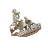 Sterling Silver Sailing Ship Charm Pendant Vintage c1970