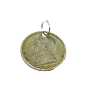 Sterling Silver South Africa ZAR Threepence Coin Charm Pendant Antique 1896