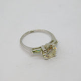 Sterling Silver CZ Art Deco Style Dress Band Ring Modern c1990 Size N