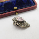 Sterling Silver and Pink Topaz Charm Pendant Vintage c1970