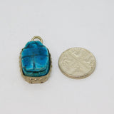 Sterling Silver Egyptian Revival Scarab Souvenir Pendant Antique c1930s