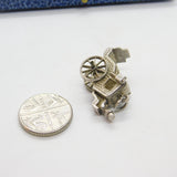 Sterling Silver Traditional Victorian Horse Carriage Charm Pendant Vintage c1970