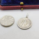 Sterling Silver USA 1953 Dime Coin Charm Pendant Vintage c1970