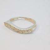 Sterling Silver 7 Stone Spinel Set Wavy Ring Vintage c1970 Size L 1/2
