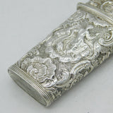 George III Sterling Silver Neoclassical Pattern Sewing Etui Case Antique c1790s