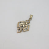 Sterling Silver Celtic Knot Style Geometric Charm Pendant Vintage c1970s