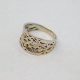 Sterling Silver Curved Eastern Style Graduating Band Ring Vintage c1970 Size K