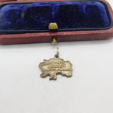 Sterling Silver Jersey Souvenir Charm Pendant Vintage c1970