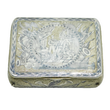 Napoleonic War Russian Silver Niello Snuff Box Antique c1815 Moscow