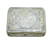 Napoleonic War Russian Silver Niello Snuff Box Antique c1815 Moscow