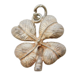 Sterling Silver Lucky Shamrock Charm Pendant Vintage c1970