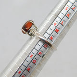 Sterling Silver Peardrop Tiger's Eye & Diamond Ring Vintage c1970 Size N 1/2