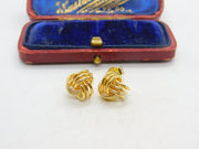 Gold on Sterling Silver Woven Ball Form Stud Earrings Modern