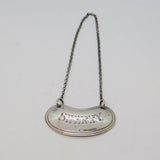 Edwardian Sterling Silver Sherry Decanter Label Antique 1908 Sheffield
