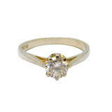 Sterling Silver CZ Solitaire Engagement Ring Vintage 1986 Birmingham Size N