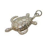 Sterling Silver Large Sea Turtle Pendant Vintage c1990s