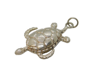 Sterling Silver Large Sea Turtle Pendant Vintage c1990s