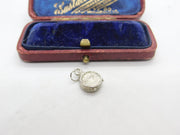 Sterling Silver Alarm Clock Charm Pendant Vintage c1970