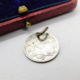 Victorian South African Sterling Silver Threepence Coin Charm 1896 Antique