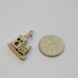 Sterling Silver Bride & Groom Wedding Opening Church Charm Pendant Vintage c1970