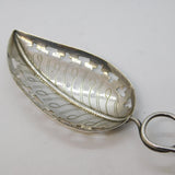 Victorian Sterling Silver Leaf Pattern Tea Caddy Spoon Antique 1901 Birmingham