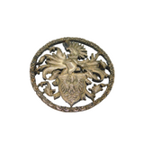 .800 Silver Viennese Military Coat Of Arms Sweetheart Brooch Pin Antique c1930