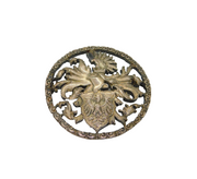 .800 Silver Viennese Military Coat Of Arms Sweetheart Brooch Pin Antique c1930