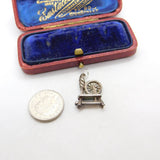 Sterling Silver Spinning Wheel Charm Pendant Vintage c1970