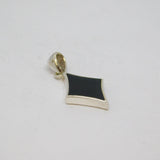 Sterling Silver Black Onyx Charm Pendant Contemporary c1990s