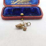Sterling Silver Grape Wine Charm Pendant Vintage c1970