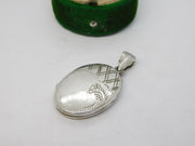Sterling Silver Floral Pattern Locket Pendant Vintage c1970
