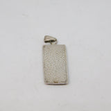 Sterling Silver Iridescent Shell Oblong Pendant Contemporary c1990s