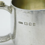 House of Lawrian Sterling Silver Floral Christening Mug Vintage 1979 London