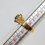 9ct Yellow Gold Sapphire & Diamond Cluster Patterned Ring Vintage 1979 London