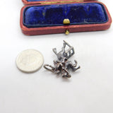 Sterling Silver Show Jumping Equestrian Charm Pendant Vintage c1970