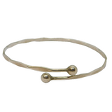 Sterling Silver Crossover Wavy Studio Bangle With Spheres Modern 1992 Sheffield